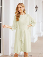 Numbersea Chiffon Mother Of The Bride Dresses Prom Dress For Wedding Guest Casual Pleated 28065