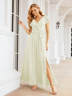 Bridesmaid Dresses with Flutter Sleeves Formal Evening Party Prom Gowns 28044-numbersea