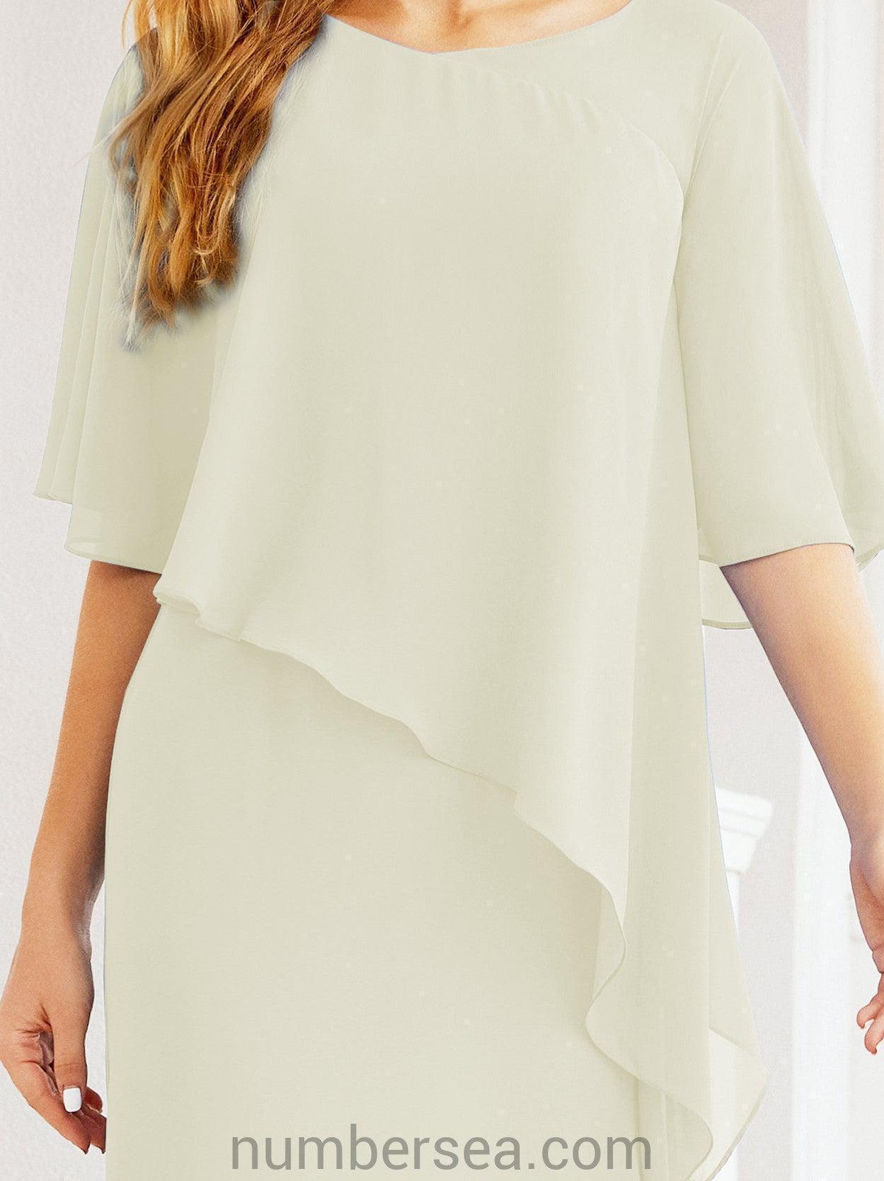 Numbersea Formal Party Gown Dress Long Chiffon Mother Of The Bride Dresses With Ruffle Cape 28026