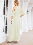 Numbersea Cold Shoulder Bridesmaid Dresses A-Line Long Formal Evening Gowns 28074-numbersea