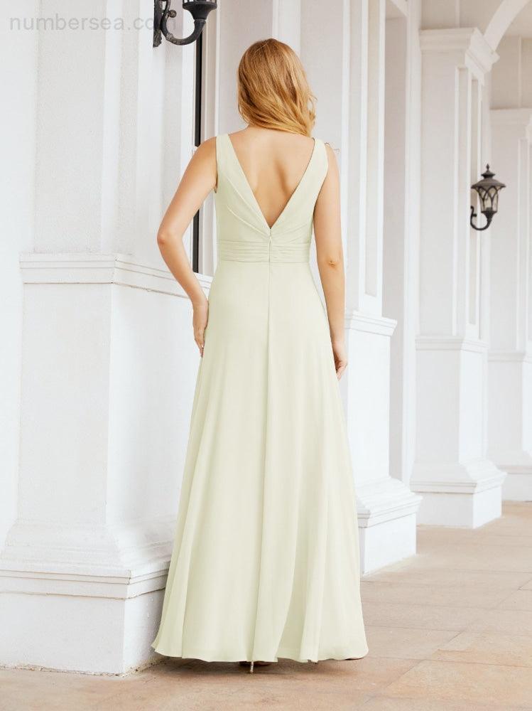 Numbersea Bridesmaid Dresses for Wedding Ruffles Long Formal Prom Gowns 28039-numbersea