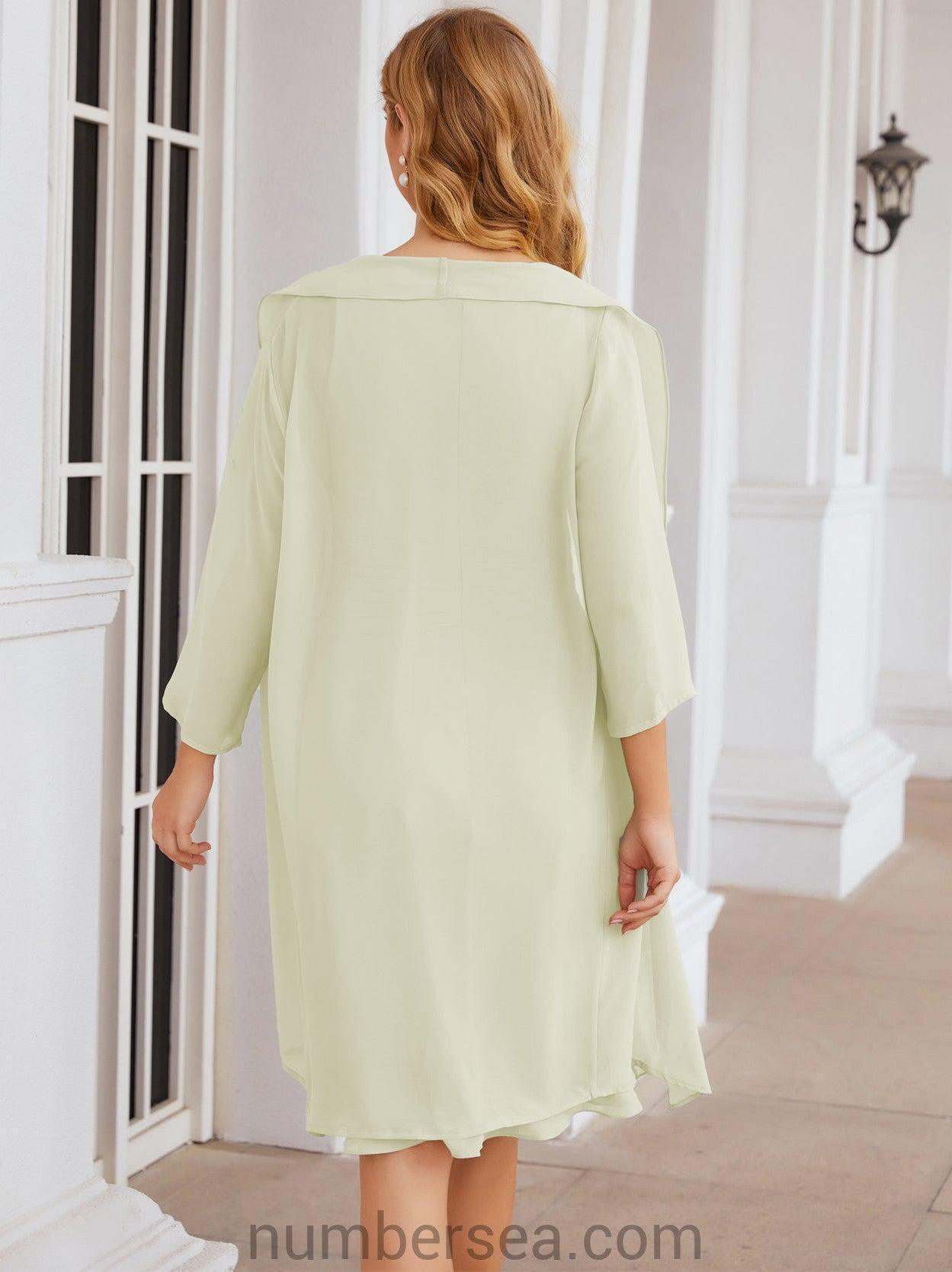 Numbersea Chiffon Mother Of The Bride Dresses Prom Dress For Wedding Guest Casual Pleated 28065