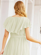 Bridesmaid Dresses with Flutter Sleeves Formal Evening Party Prom Gowns 28044-numbersea