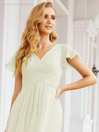 Numbersea Formal Prom Gowns for Mother of The Bride Cap Sleeves Bridesmaid Dress 28047-numbersea