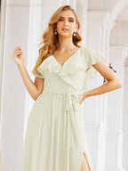 Bridesmaid Dresses with Flutter Sleeves Formal Evening Party Prom Gowns 28044-numbersea
