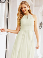 Keyhole Bridesmaid Dresses Sleeveless Formal Evening Party Prom Gowns 28043-numbersea
