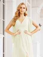 Numbersea Bridesmaid Dresses with Split for Wedding Party Flutter Sleeves 28045-numbersea