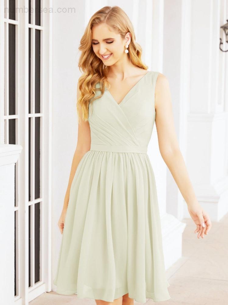 Numbersea Homecoming Dresses Knee Length Skirt V Back 28062