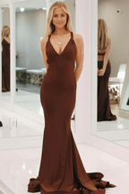 Yellow Mermaid Prom Dress Unique Open Back Bandage Gown