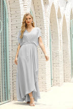 Numbersea Mother Of The Bride Dresses Plus Size V-Neck Floor Length Formal Prom Dress For Wedding
