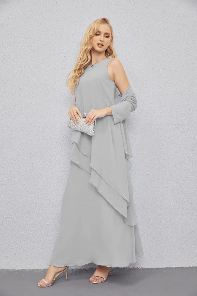 Mother of Bride Dresses with Open Front Lightweight Cardigan Formal Prom Gown 28081-numbersea