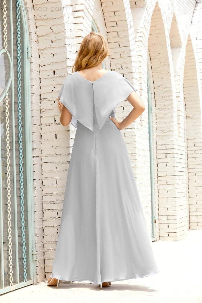 Numbersea Mother Of The Bride Dresses Plus Size V-Neck Floor Length Formal Prom Dress For Wedding