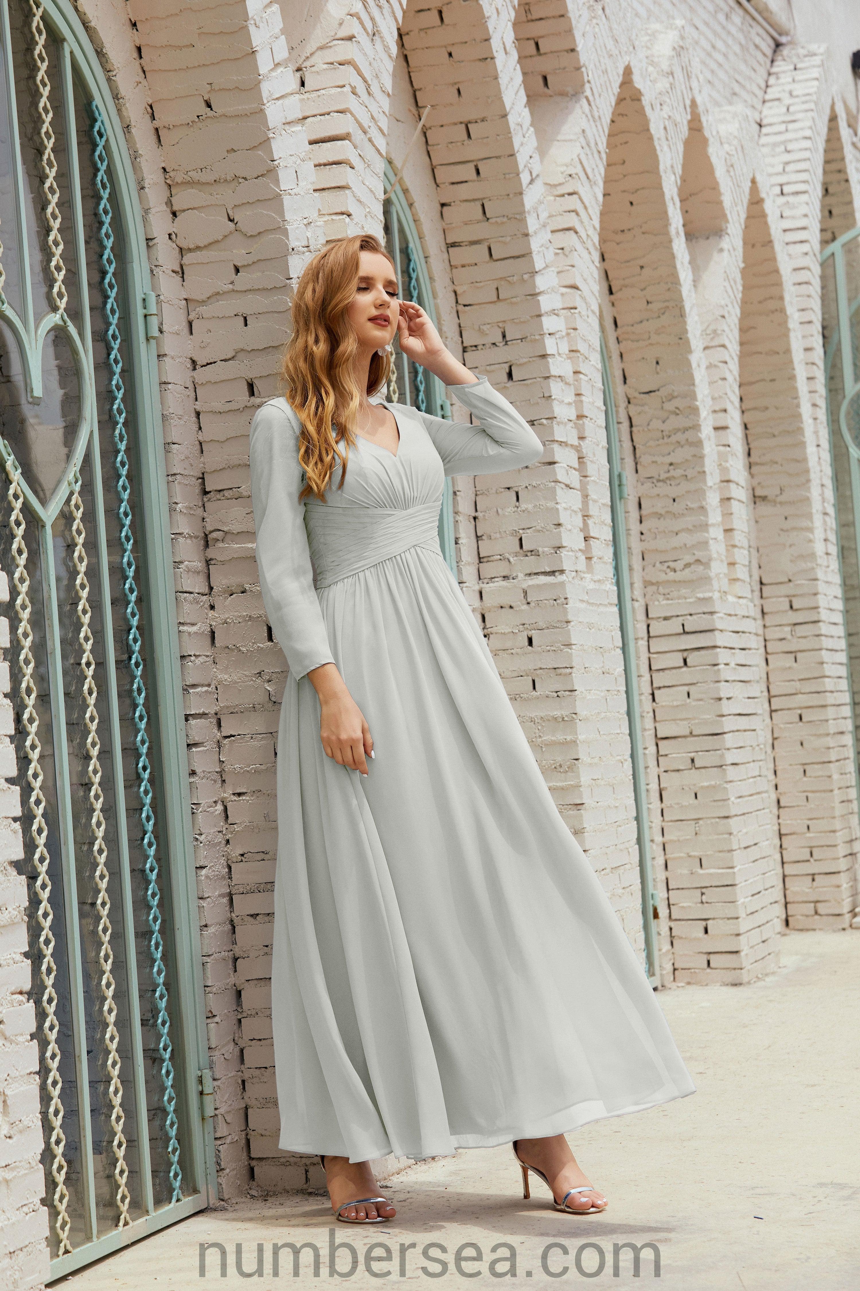 Numbersea Bridesmaid Dress Chiffon Formal Party Dress Evening Dress 28016-numbersea