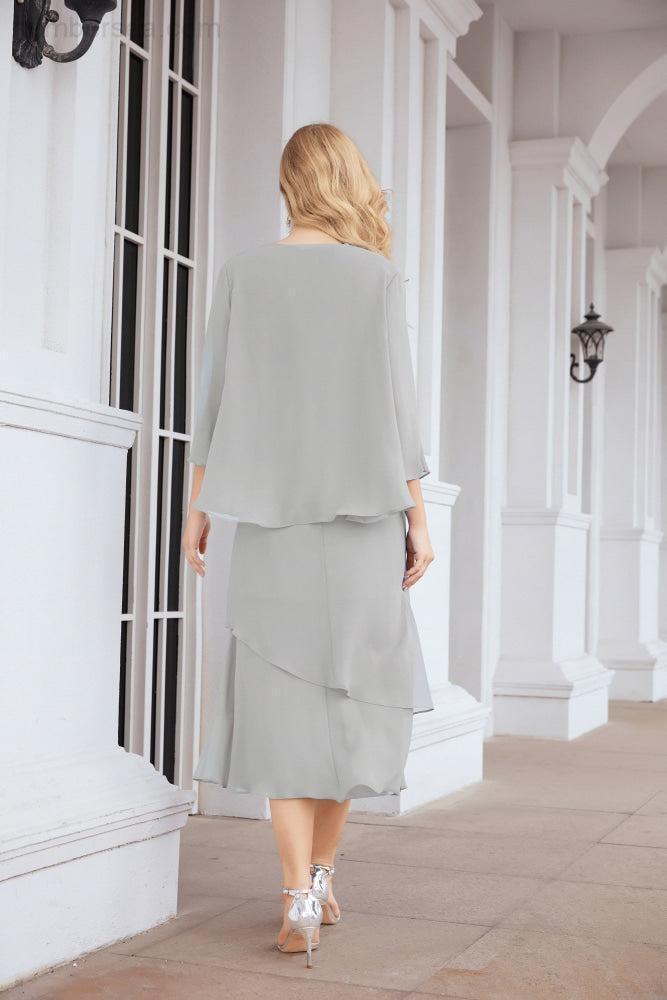 Two-Piece A-Line Mother Of The Bride Dress Formal Party Gown 28072