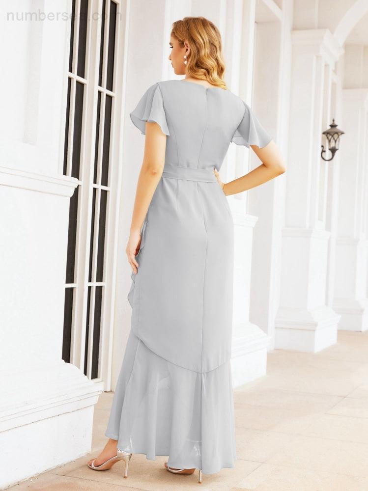 Numbersea Ruffled Bridesmaid Dresses Mermaid Formal Violin Evening Party Prom Gowns 28042-numbersea