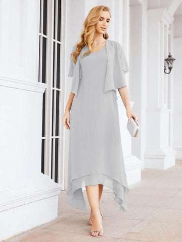 Numbersea Two-Piece A-line Mother of The Bride Dress Formal Party Gown Dress 28073 - numbersea