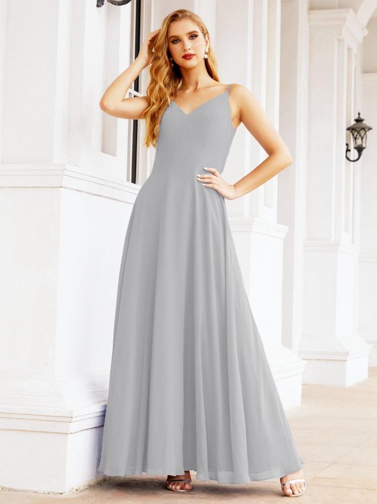 Numbersea Spaghetti Strap Bridesmaid Dresses V Neck Butterfly Back Fromal Evening Party Prom Gown 28036-numbersea