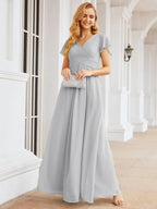 Numbersea Formal Prom Gowns for Mother of The Bride Cap Sleeves Bridesmaid Dress 28047-numbersea