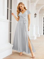 Bridesmaid Dresses with Flutter Sleeves Formal Evening Party Prom Gowns 28044-numbersea