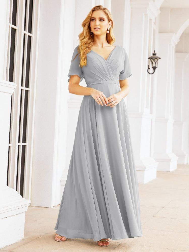 Numbersea Formal Prom Gowns for Mother of The Bride Short Sleeves Bridesmaid Dress 28049-numbersea