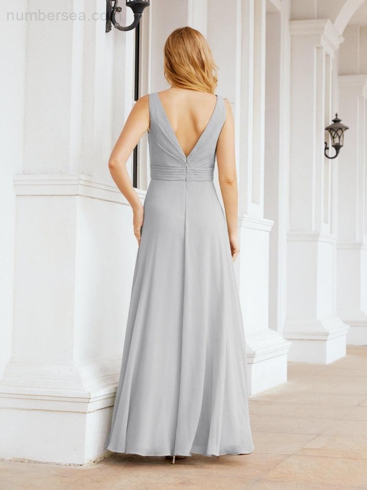 Numbersea Bridesmaid Dresses for Wedding Ruffles Long Formal Prom Gowns 28039-numbersea