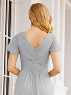 Numbersea Formal Prom Gowns for Mother of The Bride Cap Sleeves Bridesmaid Dress 28047-numbersea