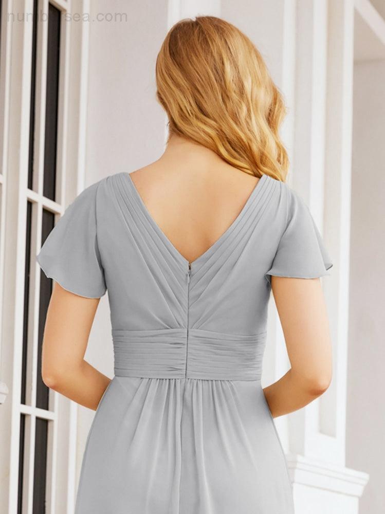 Numbersea Formal Prom Gowns for Mother of The Bride Cap Sleeves Bridesmaid Dress 28047-numbersea