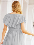 Bridesmaid Dresses with Flutter Sleeves Formal Evening Party Prom Gowns 28044-numbersea