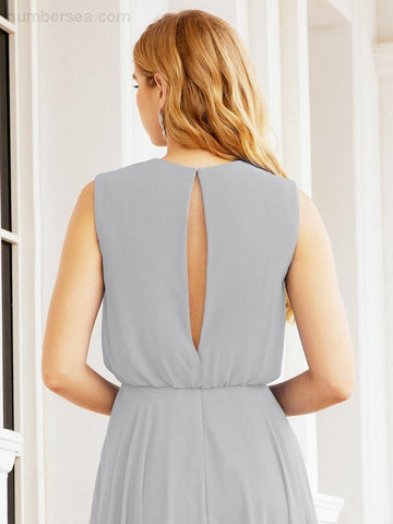 Numbersea Sleeveless Long Bridesmaid Dress A line Formal Evening Prom Gown 28025-numbersea