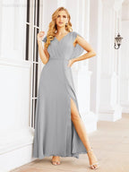 Numbersea Bridesmaid Dresses Cape Formal Prom Dress Open Back Gowns for Mother of The Bride 28058-numbersea