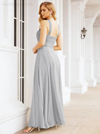 Numbersea Crisscross Halter Bridesmaid Dresses for Party Wedding Evening Prom Maxi Ball Gowns 28053-numbersea