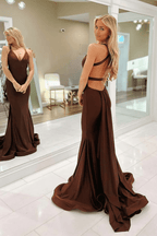 Yellow Mermaid Prom Dress Unique Open Back Bandage Gown