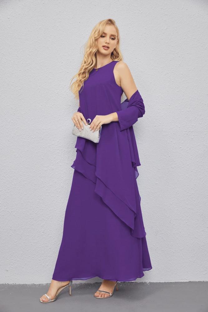 Mother of Bride Dresses with Open Front Lightweight Cardigan Formal Prom Gown 28081-numbersea