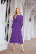 Two-Piece A-Line Mother Of The Bride Dress Formal Party Gown 28072 Indigo