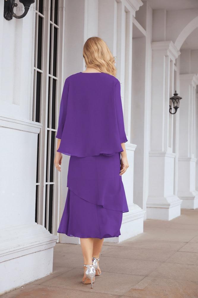 Two-Piece A-Line Mother Of The Bride Dress Formal Party Gown 28072