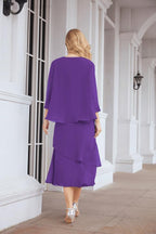 Two-Piece A-Line Mother Of The Bride Dress Formal Party Gown 28072