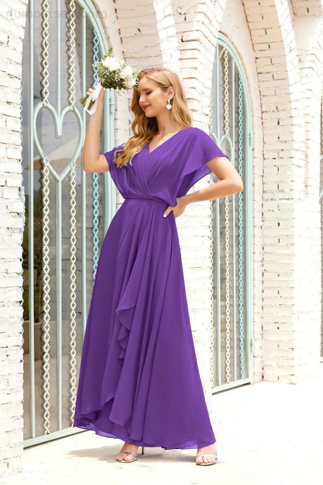 Numbersea Mother Of The Bride Dresses Plus Size V-Neck Floor Length Formal Prom Dress For Wedding