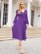 Bridesmaid Dress V-Back Waist Belt Mother of the Bride Wedding Guest 28031-numbersea
