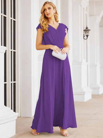 Numbersea Bridesmaid Dresses Cape Formal Prom Dress Open Back Gowns for Mother of The Bride 28058-numbersea
