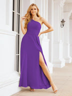 Numbersea One Shoulder Bridesmaid Dresses Long Formal Prom Gowns 28048-numbersea