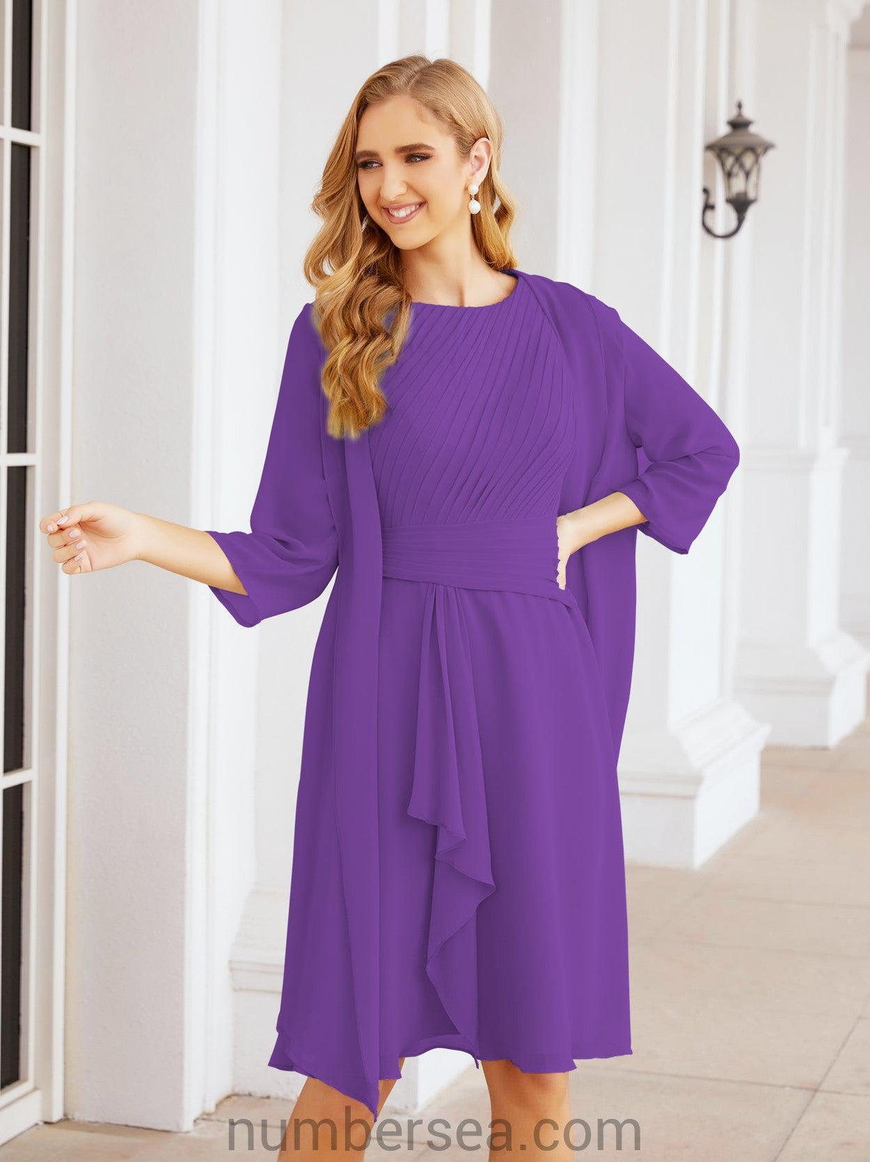 Numbersea Chiffon Mother Of The Bride Dresses Prom Dress For Wedding Guest Casual Pleated 28065