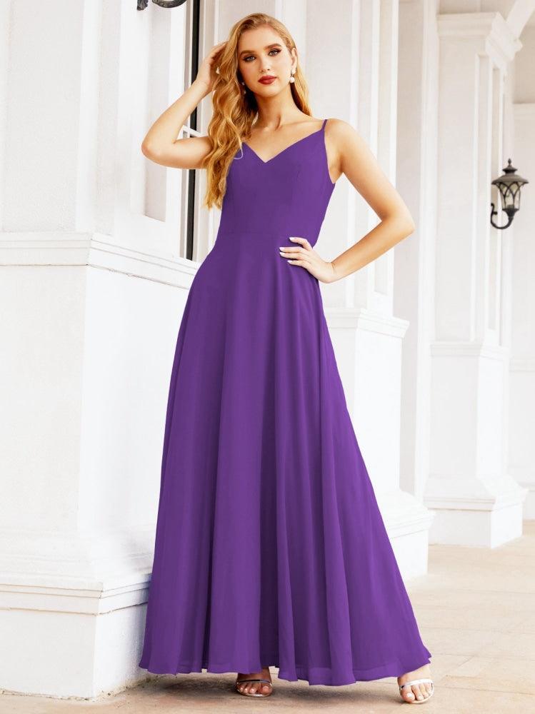 Numbersea Spaghetti Strap Bridesmaid Dresses V Neck Butterfly Back Fromal Evening Party Prom Gown 28036-numbersea