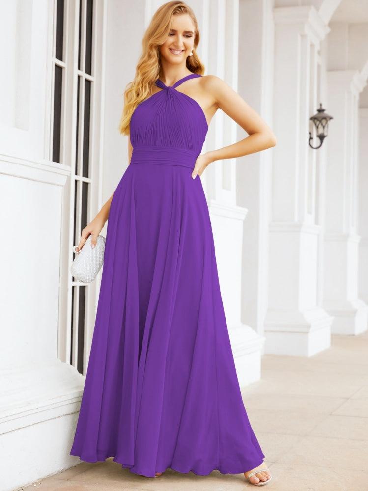 Numbersea Crisscross Halter Bridesmaid Dresses for Party Wedding Evening Prom Maxi Ball Gowns 28053-numbersea