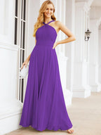 Numbersea Crisscross Halter Bridesmaid Dresses for Party Wedding Evening Prom Maxi Ball Gowns 28053-numbersea