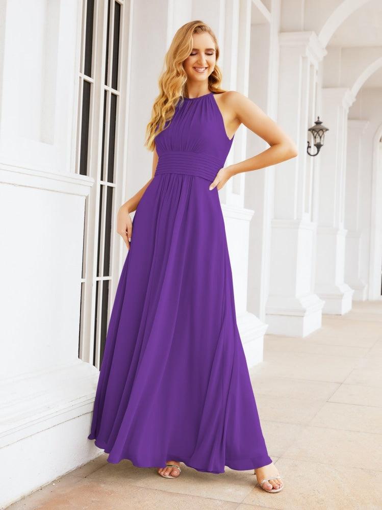Keyhole Bridesmaid Dresses Sleeveless Formal Evening Party Prom Gowns 28043-numbersea