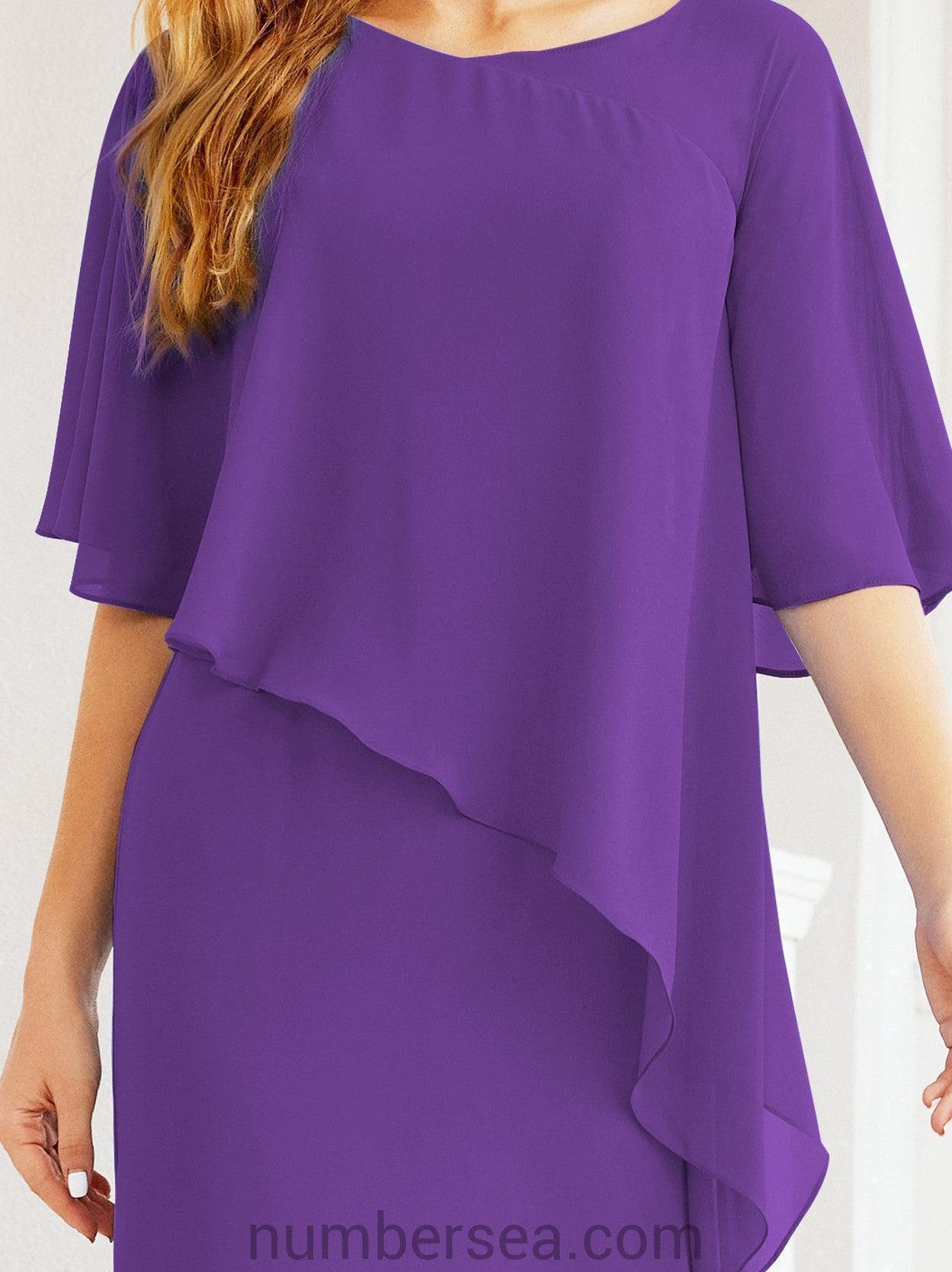 Numbersea Formal Party Gown Dress Long Chiffon Mother Of The Bride Dresses With Ruffle Cape 28026