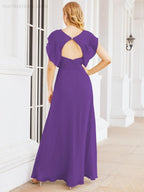 Numbersea Bridesmaid Dresses Cape Formal Prom Dress Open Back Gowns for Mother of The Bride 28058-numbersea