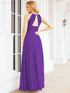 Numbersea Sleeveless Bridesmaid Dresses Long Prom Gown Zipper with Keyhole Back 28056-numbersea