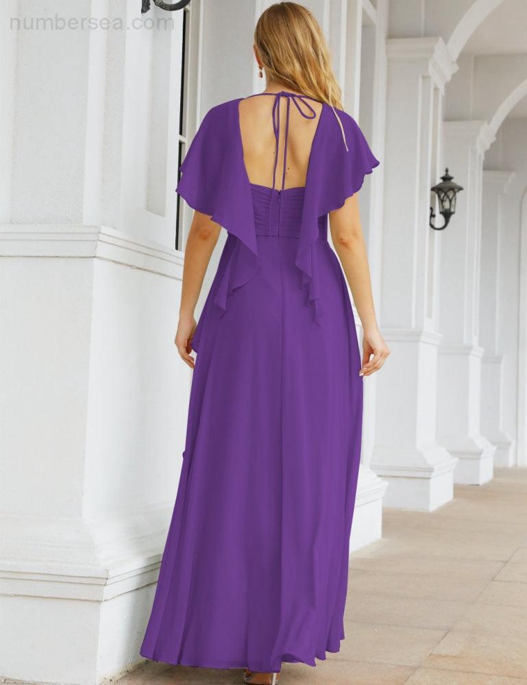 Numbersea Bridesmaid Dresses Backless Formal Prom Gowns for Evening Party Mother of The Bride Dress 28040-numbersea