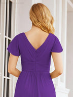 Numbersea Formal Prom Gowns for Mother of The Bride Cap Sleeves Bridesmaid Dress 28047-numbersea